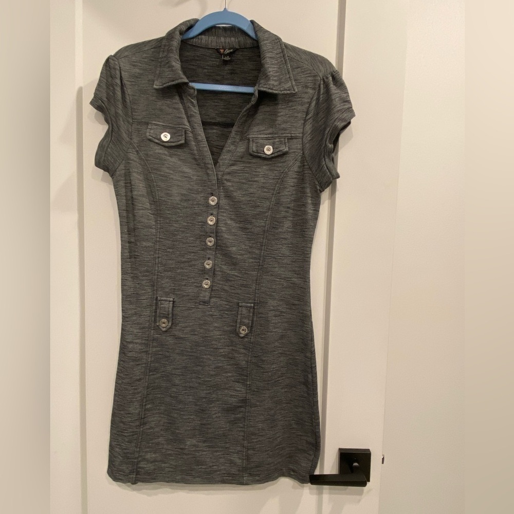 Vintage Guess two tone grey short sleeves mini dress size large